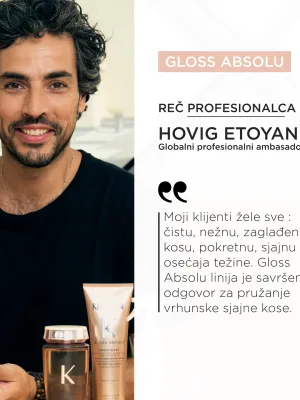 Gloss Absolu Hidrirajuća kupka za sjaj duge kose sklone kovrdžanju 250ml
